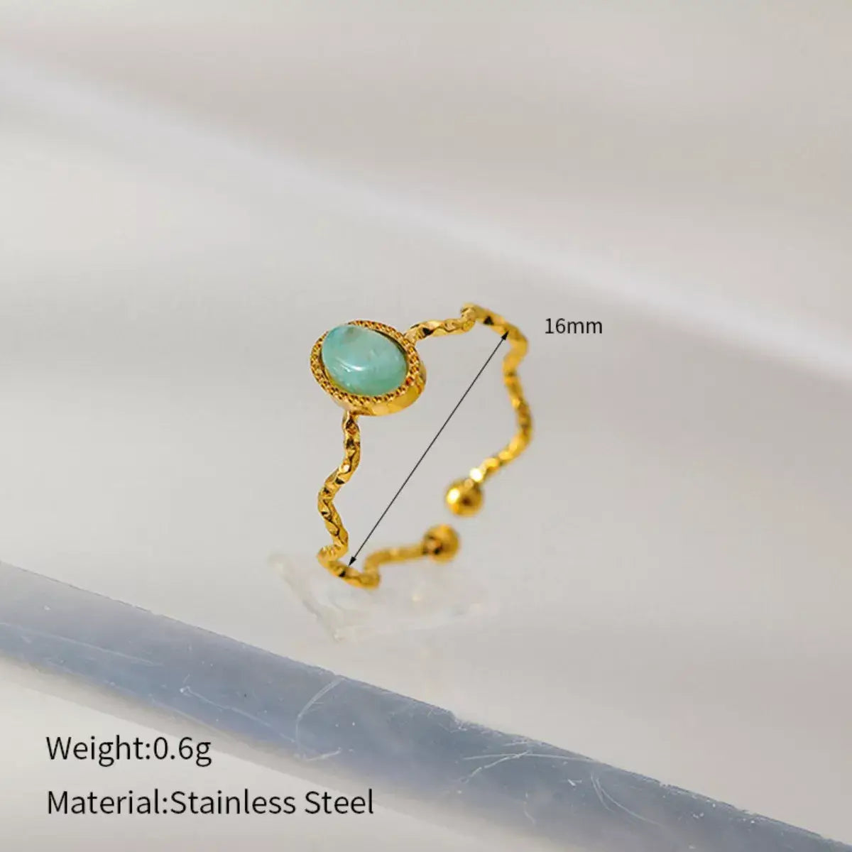 18K Gold-Plated Wave Open Ring - Trendsi - Flyclothing LLC