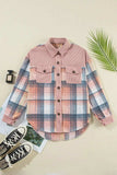 Plaid Button Up Long Sleeve Shacket - Trendsi - Flyclothing LLC