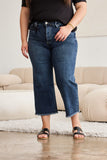 RFM Full Size Tummy Control High Waist Raw Hem Jeans - Trendsi