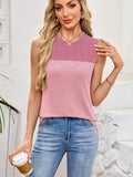 Textured Round Neck Tank - Trendsi