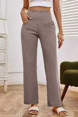 High Waist Wide Leg Pants with Pockets - Trendsi - Flyclothing LLC