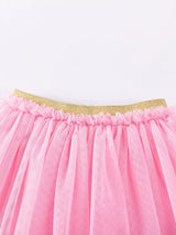 Children's Rainbow Ruffle Sleeve Top and Tulle Skirt Set - Trendsi - Flyclothing LLC