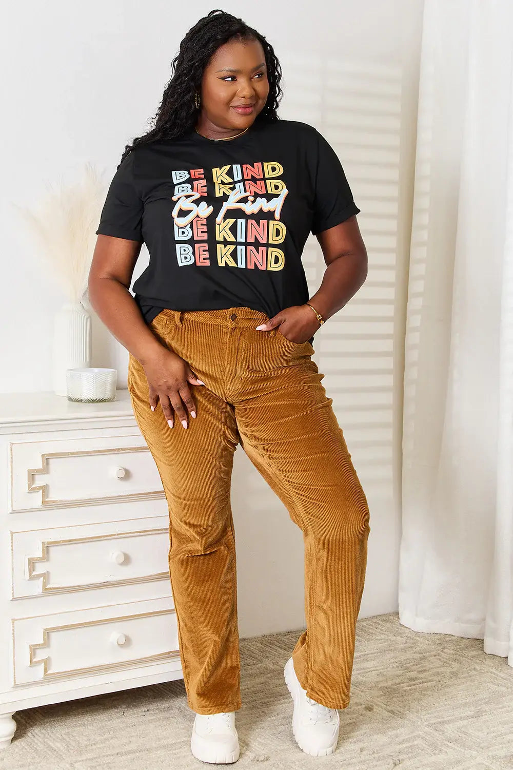 Simply Love BE KIND Graphic Round Neck T-Shirt - Trendsi - Flyclothing LLC