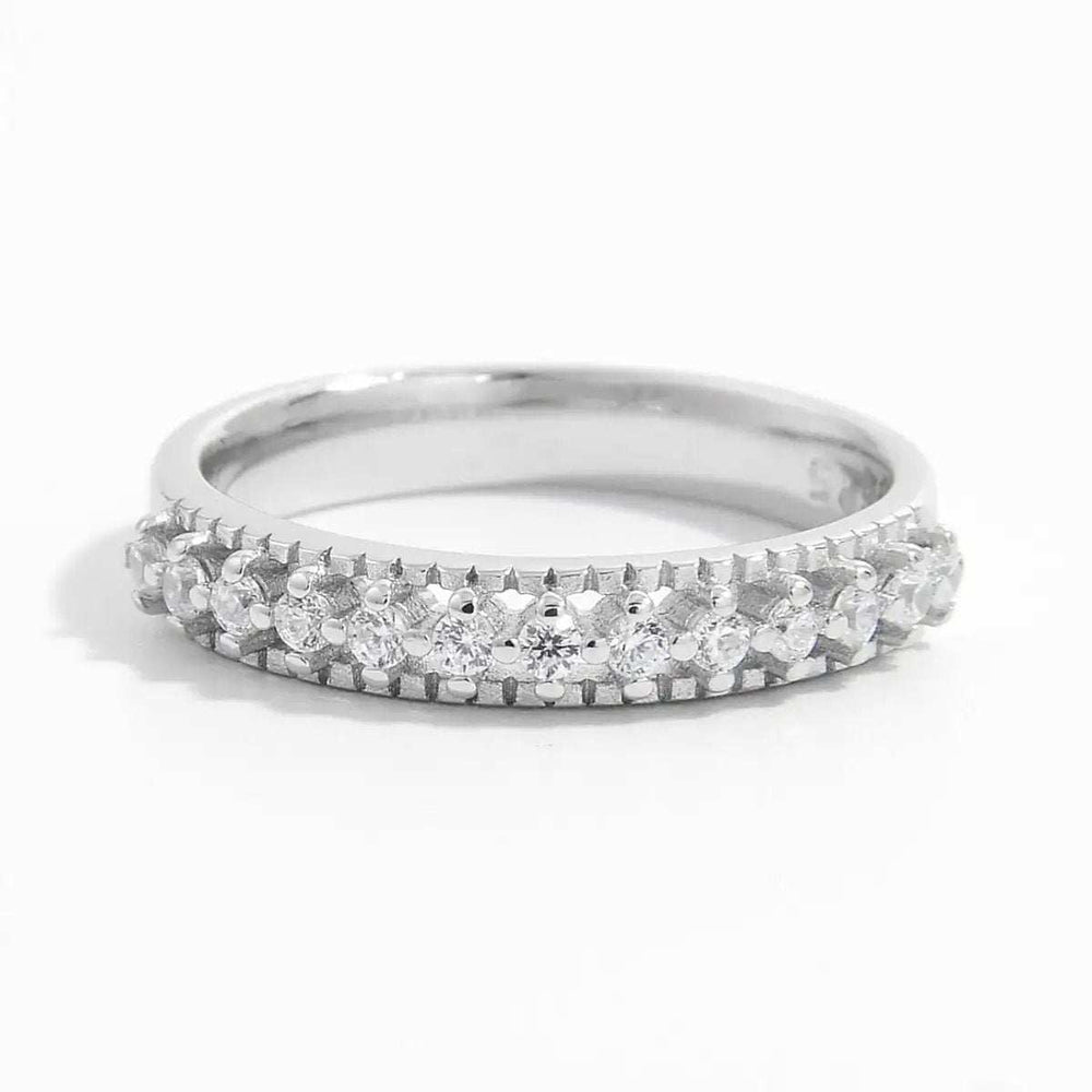 925 Sterling Silver Inlaid Zircon Ring - Trendsi - Flyclothing LLC