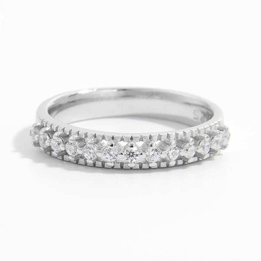 925 Sterling Silver Inlaid Zircon Ring - Trendsi - Flyclothing LLC