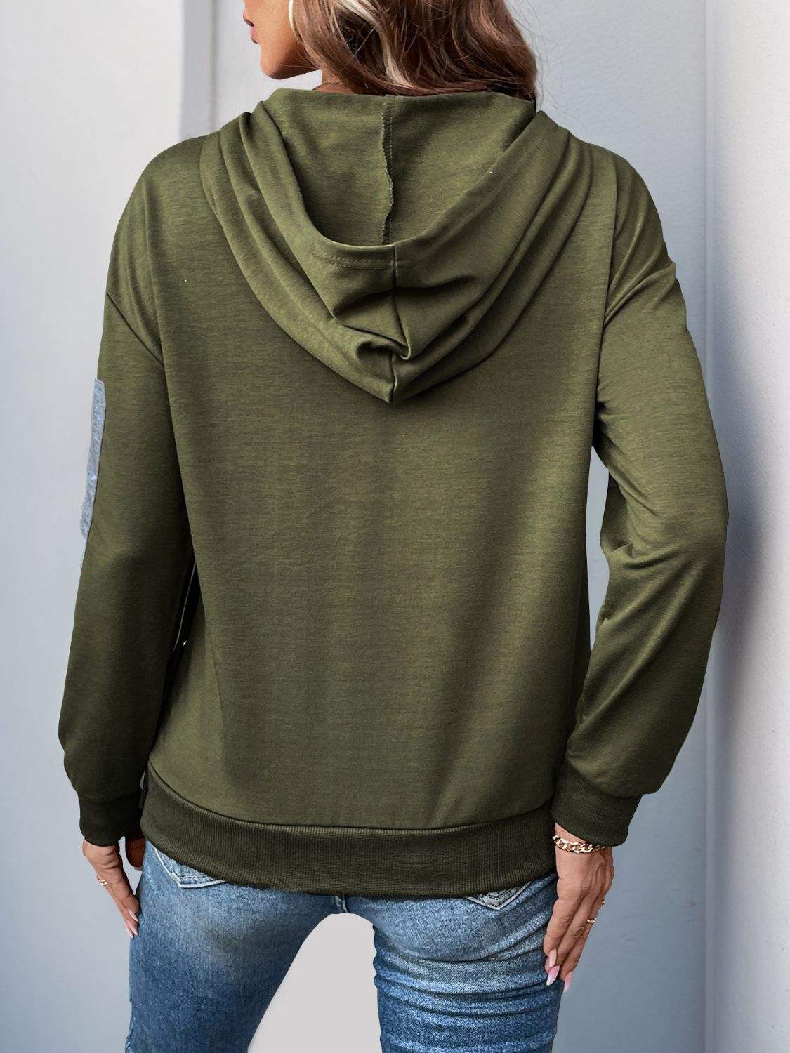 Perfee Dropped Shoulder Long Sleeve Hoodie - Trendsi - Flyclothing LLC