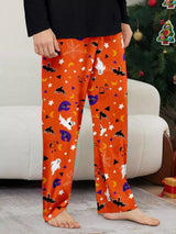 Full Size Halloween Family Matching Pajama Set with Ghost and Pumpkin Print Plus Size - Trendsi - Flyclothing LLC