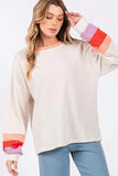 SAGE + FIG Color Block Waffle Knit T-Shirt - Trendsi - Flyclothing LLC