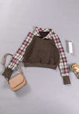 Plaid Half Zip Long Sleeve Sweatshirt - Trendsi - Flyclothing LLC