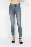 Judy Blue Full Size Tummy Control Vintage Wash Hem Destroy Skinny Jeans - Trendsi - Flyclothing LLC