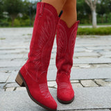 Point Toe Block Heels Boots - Trendsi