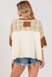 SAGE + FIG Round Neck Plaid Star Patch T-Shirt - Trendsi