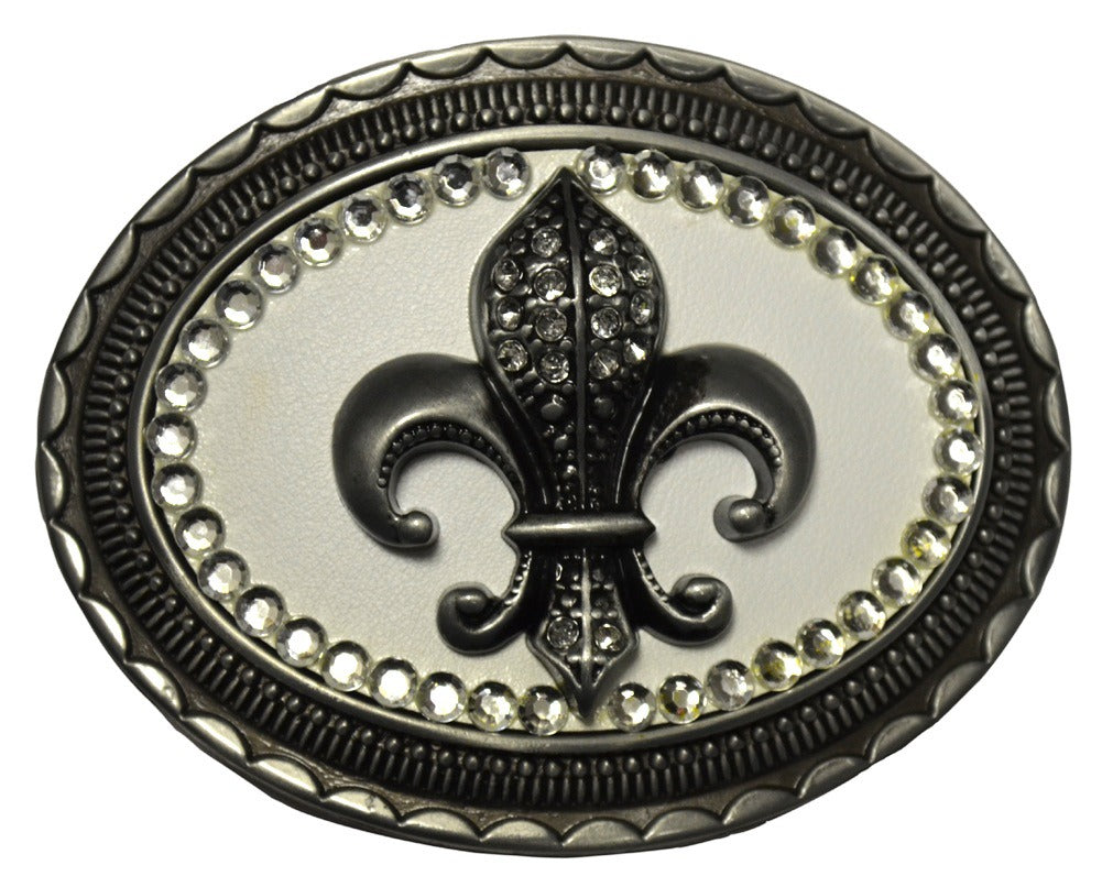 Rhinestone Fleur De Lis Buckle