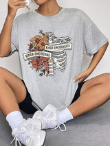 Round Neck Short Sleeve Graphic T-Shirt - Trendsi - Flyclothing LLC
