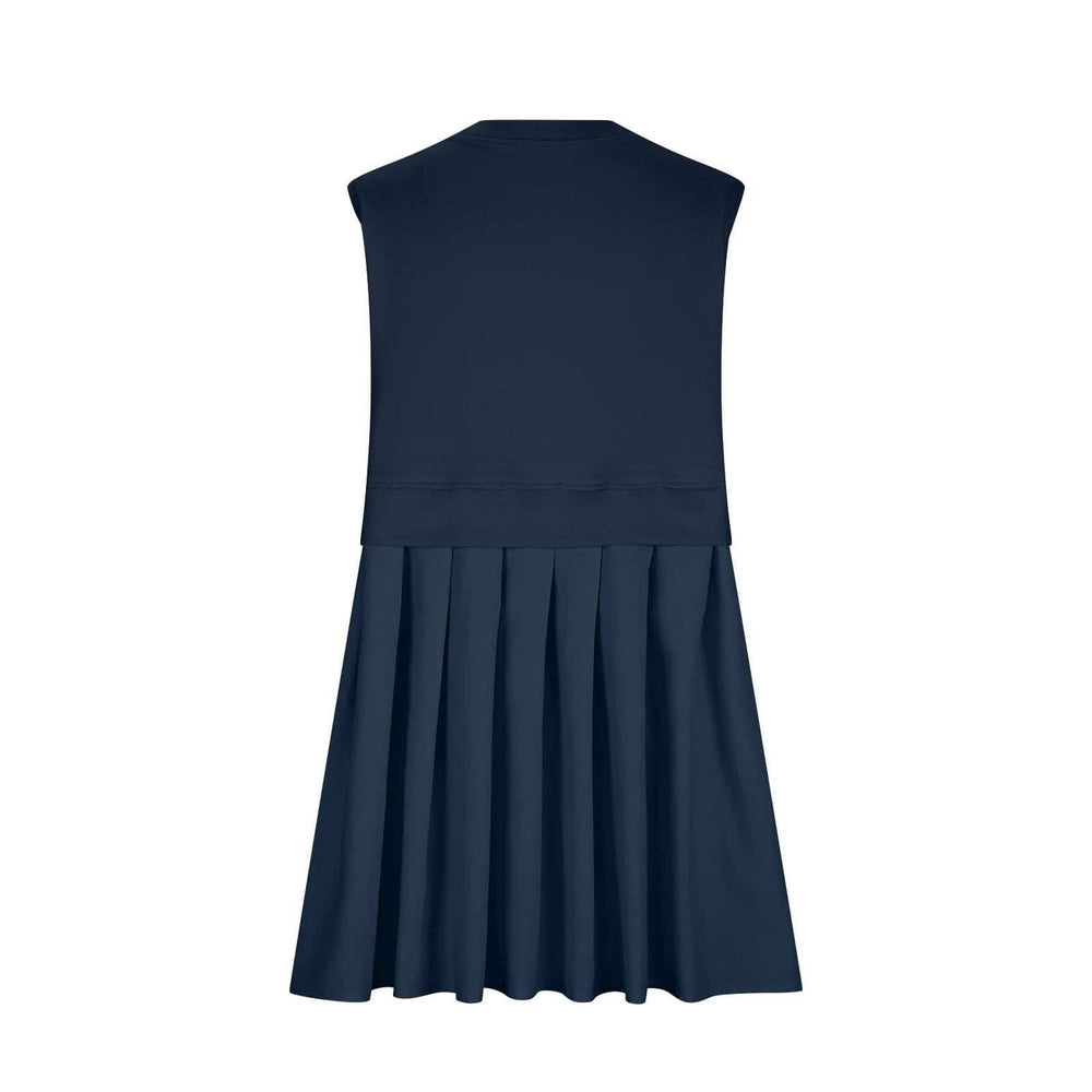 Pleated Round Neck Sleeveless Mini Dress - Trendsi - Flyclothing LLC