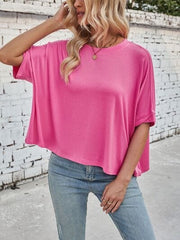 Lovelet Round Neck Half Sleeve T-Shirt - Trendsi