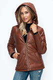 How Dare U Pocketed Zip Up Puffer Jacket with Removable Hood - Trendsi - Flyclothing LLC