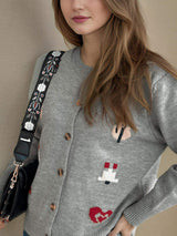 Button Up Round Neck Long Sleeve Cardigan - Trendsi - Flyclothing LLC