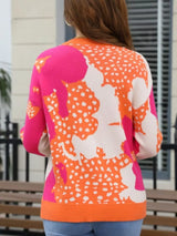Abstract Pattern Round Neck Sweater - Trendsi - Flyclothing LLC