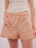 Striped Elastic Waist Shorts - Trendsi