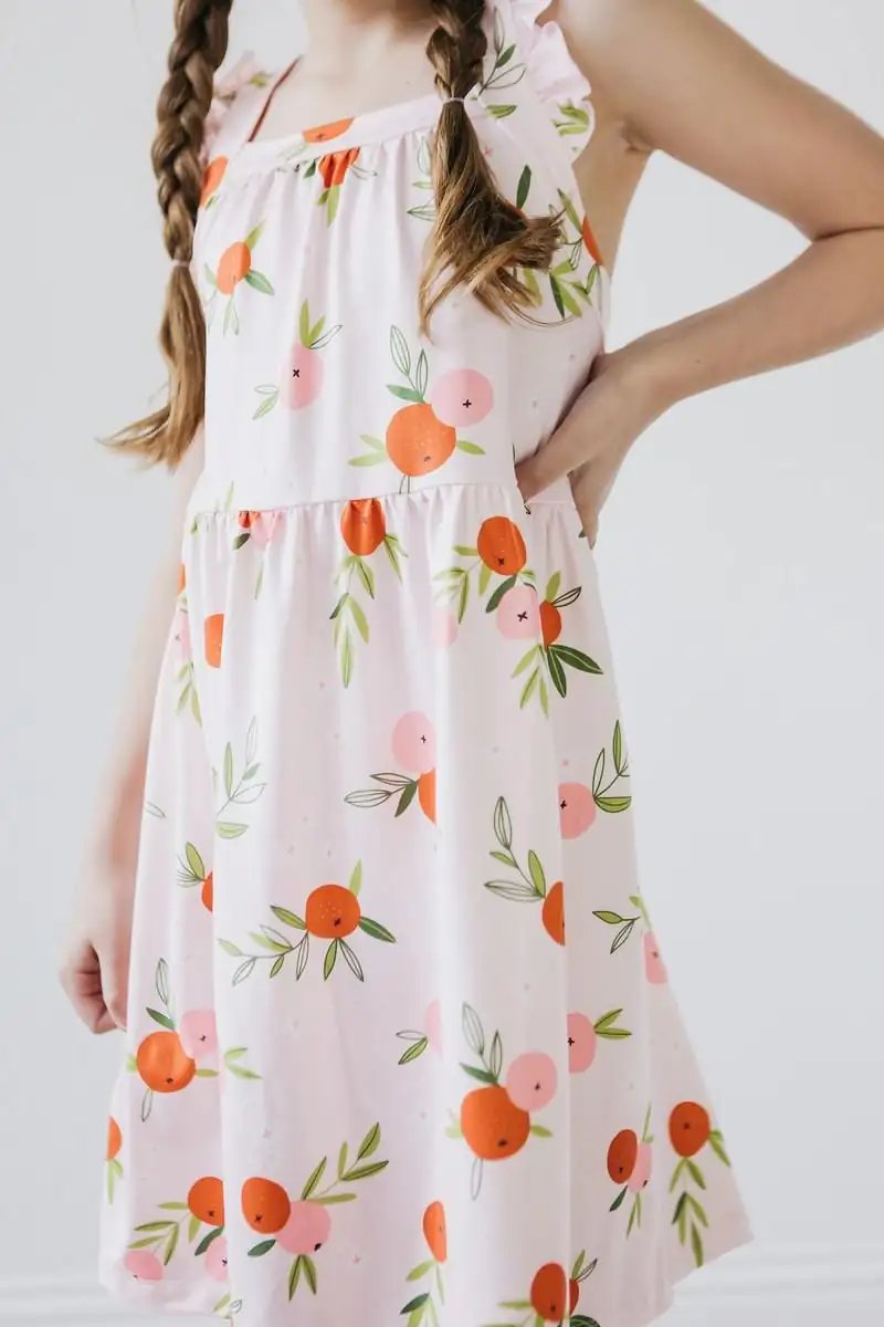 Tangerine Ruffle Cross Back Dress - Mila & Rose ®