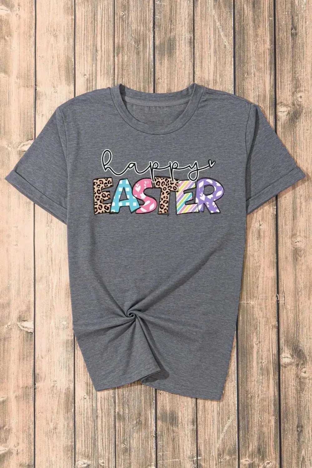 HAPPY EASTER Graphic Short Sleeve T-Shirt - Trendsi - Flyclothing LLC
