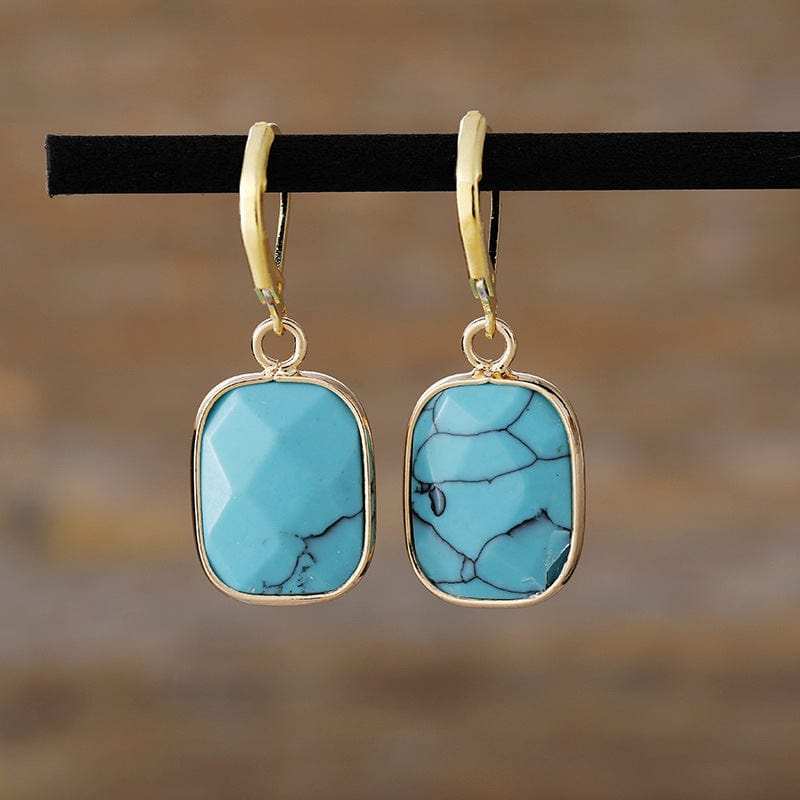 Copper Natural Stone Dangle Earrings - Trendsi - Flyclothing LLC