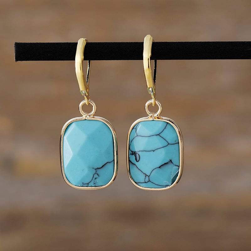 Copper Natural Stone Dangle Earrings - Trendsi - Flyclothing LLC