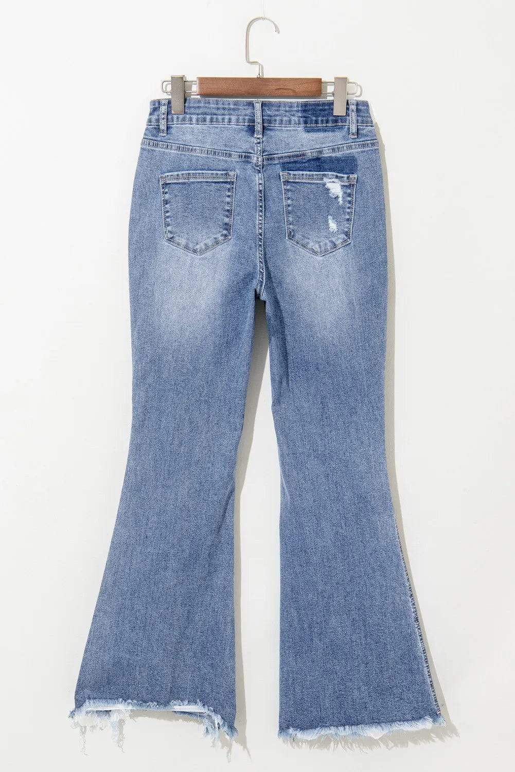 Distressed Raw Hem Bootcut Jeans - Trendsi - Flyclothing LLC