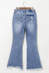 Distressed Raw Hem Bootcut Jeans - Trendsi - Flyclothing LLC