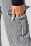 High Waist Straight Leg Cargo Jeans - Trendsi