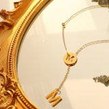18K Gold-Plated Titanium Steel Letter Pendant Necklace - Trendsi - Flyclothing LLC