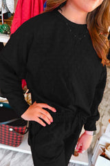 High-Low Round Neck Top and Pants Set - Trendsi - Flyclothing LLC