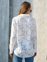 Full Size Collared Neck Long Sleeve Shirt Plus Size - Trendsi - Flyclothing LLC