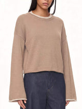 Crew Neck Dropped Shoulder Sweater - Trendsi - Flyclothing LLC