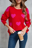 Angel Wings Heart Round Neck Dropped Shoulder Sweater - Trendsi - Flyclothing LLC
