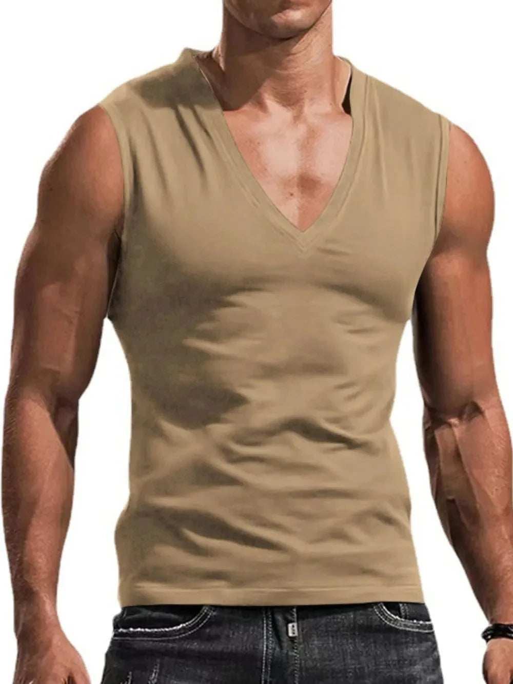 Men's Plus Size V-Neck Tank - Trendsi - Flyclothing LLC