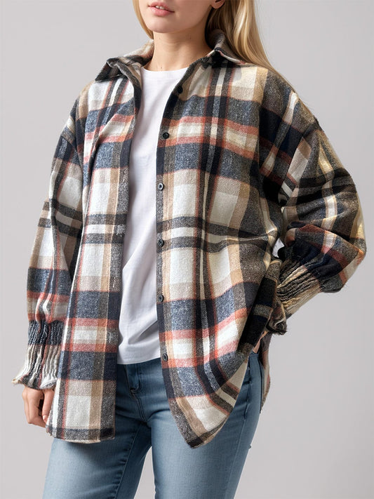 Plaid Button Up Long Sleeve Shirt - Trendsi