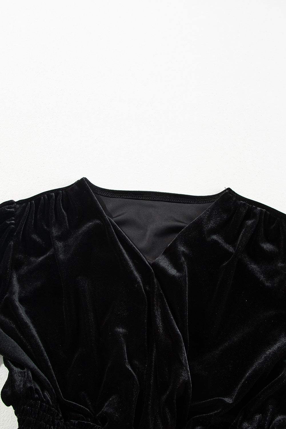 Surplice Long Sleeve Velvet Dress - Trendsi - Flyclothing LLC
