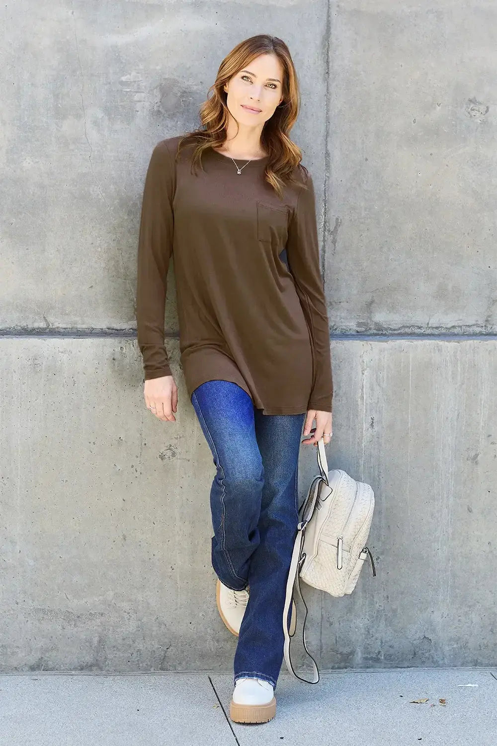 Basic Bae Full Size Round Neck Long Sleeve Top - ShopBasicbae - Flyclothing LLC