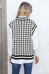 Ribbed V-Neck Sleeveless Sweater - Trendsi - Flyclothing LLC