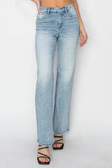 RISEN Full Size High Rise Straight Jeans Plus Size - Trendsi - Flyclothing LLC