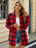 Plaid Button Up Long Sleeve Shirt - Trendsi - Flyclothing LLC