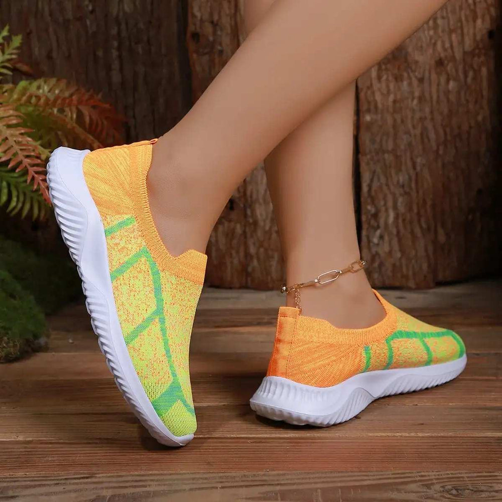 Breathable Mesh Round Toe Sneakers - Trendsi - Flyclothing LLC