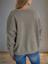 Daisy Button Up V-Neck Cardigan - Trendsi - Flyclothing LLC