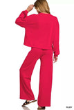 Zenana French Rib Pullover and Pants Set - Trendsi - Flyclothing LLC