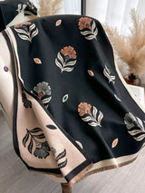 Printed Raw Hem Shawl - Trendsi - Flyclothing LLC