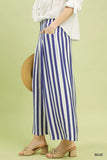 Umgee Vertical Stripe Wide Leg Pants - Trendsi - Flyclothing LLC