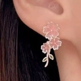 Asymmetrical Flower Drop Earrings - Trendsi - Flyclothing LLC