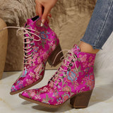 Point Toe Block Heels Boots - Trendsi - Flyclothing LLC